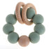 Silicone Baby Teether, Food Grade Silicone & Beech Baby Teething Toy, BPA Free (Sage)...