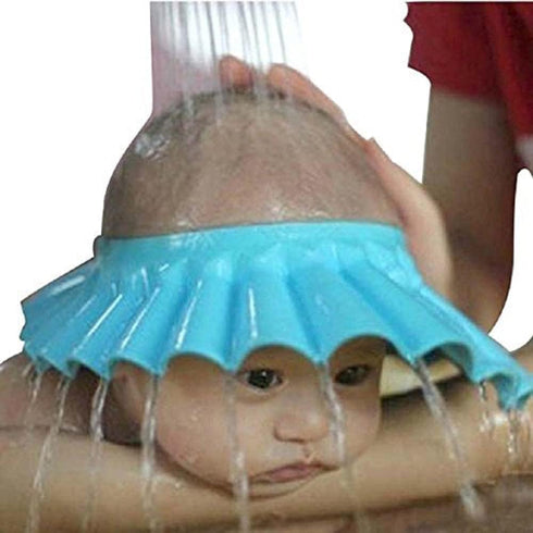 Baby Shower Bathing Cap Soft Shower Cap Hat Wash Hair Shield for Children Kids (Blue)...