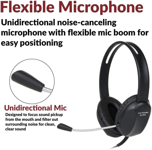 Cyber Acoustics Stereo USB Headset (AC-4006), Noise Canceling Microphone for PC & Mac, Perfect for Classroom or Home......