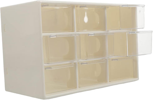 STOBOK Jiugongge Storage Box Drawer Plastic Parts Storage Stackable Craft Organizer Desk Storage Organizer Makeup Organizer with 9 Drawers for Van...