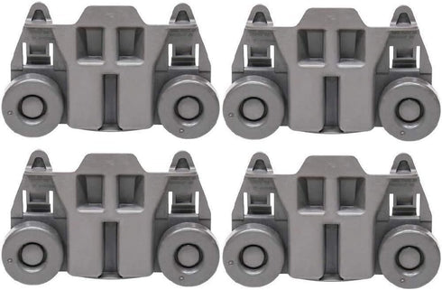 Odowalker Pack of 4 Dishwasher Premium Wheels Lower Rack for Kenmore Elite Dishwasher Parts W10195417 Kitchen Aid Dishwasher