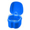Denture Cup Dental Retainer Case Cleaning with Strainer Basket, Orthodontic Bath Box Mouthguard Storage Soaking Holder - Dark Blue...