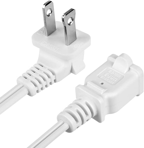 Right Angled Polarized 2-Prong Male-Female Extension Power Cord, Outlet Extension Cable Cord US AC 2-Prong Male/Female Power Cable SPT2 16AWG 13A/...