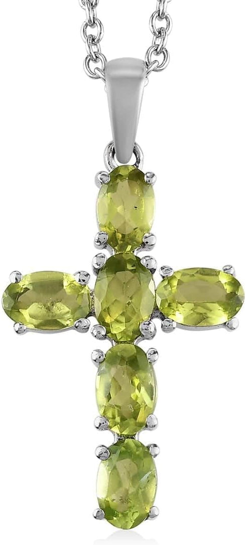 SHOP LC DELIVERING JOY Crystal Jewelry Set Cross Necklace Stud Earrings for Women Religious Stainless Steel Size 20" Catholic Faith Christian Birt...