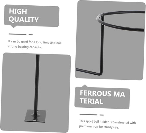 Kisangel 2 pcs Display Stand Soccer Storage Rack Basketball net Basketball Holder Rack Wall Basketball Hoop Black Shelf for Wall Exercise Ball Sta...