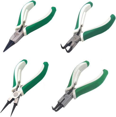 4 Pcs Mini Snap Ring Pliers Set Heavy Duty External/Internal Circlip Pliers with Straight/Bent Jaw for Ring Remover Retaining...