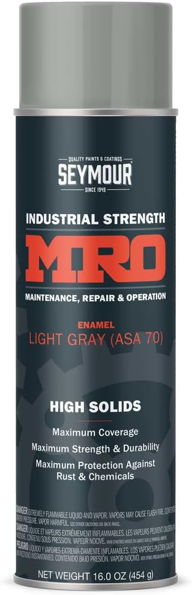 SEYMOUR 620-1418 Industrial MRO High Solids Spray Paint, Light Machinery Gray 16 Ounce (Pack of 1)...
