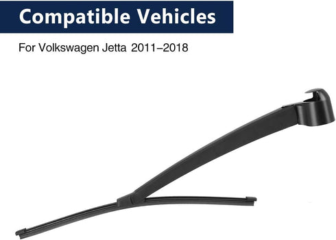 X AUTOHAUX Rear Windshield Wiper Blade Arm Set 335mm 13 Inch for Volkswagen Jetta 2011 2012 2013 2014 2015 2016 2017 2018...