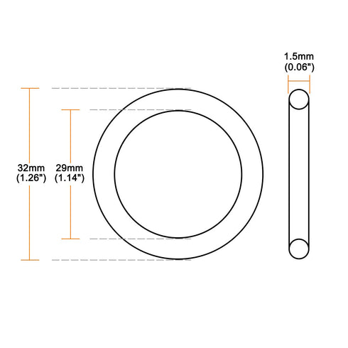 uxcell Silicone O-Rings, 32mm OD 29mm ID 1.5mm Width VMQ Seal Gasket for Compressor Valves Pipe Repair, White, Pack of 20...