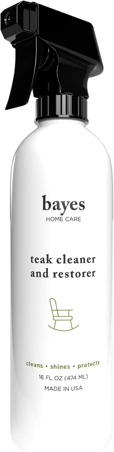 Bayes High Performance Teak Cleaner & Restorer - Cleans, Shines, and Protects - Maintains Fine Teak and Restores Neglected Teak - 16 oz (1-Pack)...