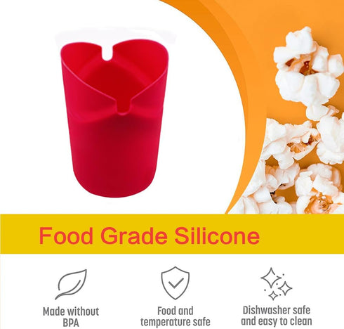 The Original Microwave Popcorn Popper, Silicone Popcorn Maker Collapsible Bowl BPA -Free, Hot Air Popcorn Maker, No Oil Required (Red, 1)...