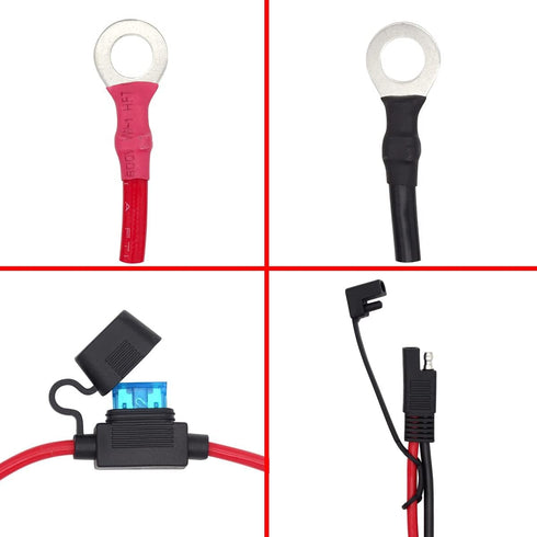 10 AWG 2FT SAE to O Ring Connecters Extension Cord Cable Connector Compatible with Battery Charger/Maintainer...