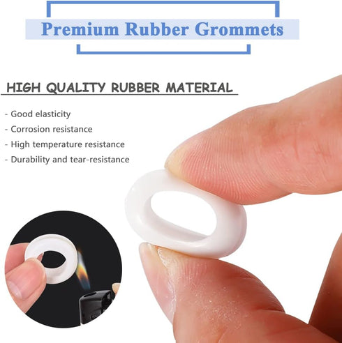 Mesee 100Pcs Double Sided Rubber Grommet Kit, 10mm Inner Dia Oil Resistant Armature Electrical Wire Grommets O Ring Hole Plug Washer White Rubber ...