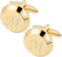 GWD Cufflinks for Men Stainless Steel Golden Initial Cuff Links Alphabet Letter A-Z Groom Father Gift...