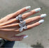Rhinestone Butterfly Wrap Ring Open Statement Rings Sparkling Crystal Cubic Zirconia Leaf Engagement Promise Wedding Ring Expandable Finger Band D...