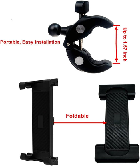Tablet Mount Holder for Music Microphone Mic Stand,Exercise Spin Bike,Treadmill,Stationary Bicycle,Elliptical,Stroller,Golf Cart,Boat,Wheelchair, ...