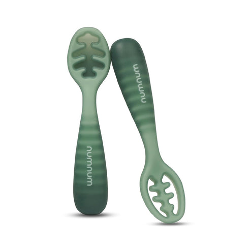 NumNum Baby Spoons Set, Pre-Spoon GOOtensils for Kids Aged 12+ Months - First Stage, Baby Led Weaning (BLW) Teething Spoon - Self Feeding, Silicon...
