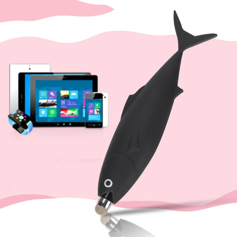 Kid-Friendly Stylus Pen for Touch Screens, Black Fish Shaped Capacitive Stylus Pen Kid Tablet Stylus Pen Children's Crayon Stylus Pen for Touch Sc...