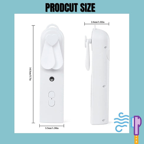 Crethinkaty Mini Handheld Fan USB Misting Fan Rechargeable Portable Pocket Desk Fans Mini Water Spray Hydrating Fan for Office,Home,School,Camping...