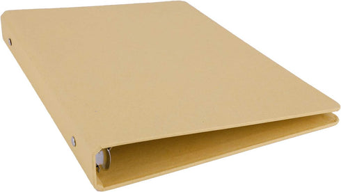 Blank A5 Kraft Paper Hardcover 6-Holes Round Ring Binder Protector for Notebook Diary Journal,School Office Stationery Supplies Loose Leaf Binder ...