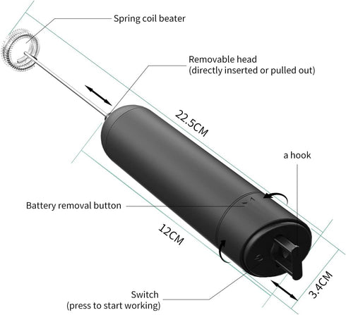 Milk Frother Handheld, Electric Milk Frother for Coffee, Coffee Frother Electric Whisk Drink Mixer for Lattes Milk Coffee Cappuccino Frappe, Cold ...