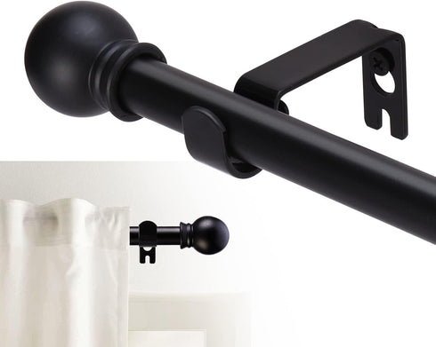 Curtain Rods for windows 66 to 120 inch,5/8 inch Decorative Curtain Rod Set, Matte Black Splicing Heavy Duty Metal Curtain Rod with Brackets...