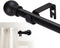 Curtain Rods for windows 66 to 120 inch,5/8 inch Decorative Curtain Rod Set, Matte Black Splicing Heavy Duty Metal Curtain Rod with Brackets...