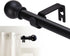 Curtain Rods for windows 66 to 120 inch,5/8 inch Decorative Curtain Rod Set, Matte Black Splicing Heavy Duty Metal Curtain Rod with Brackets...