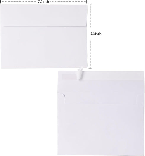 White Envelopes, 50 Pack, 5 x 7 Inch, A7 Envelopes, Card Envelopes, Large White Envelopes, Wedding Envelopes, Invitation Envelopes, Greeting Card ...