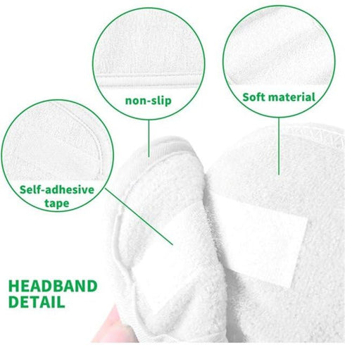 3Pcs Pink Spa Headband, Make up Hairband, Stretch Terry Cloth Headbands and Face Wash Wristband Set, Makeup Headbands Wrist Towels for Washing Fac...