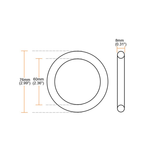 uxcell Multi-Purpose Metal O Ring Buckle Welded 76mm x 60mm x 8mm for Hardware Bag Ring Hand DIY Accessory...
