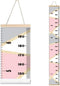 Kids Growth Chart, Wood Frame Fabric Canvas Height Measurement Ruler from Baby to Adult for Child's Room Decoration 7.9 x 79in (7.9 x 79in, Pink &...