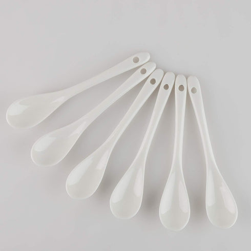 Porcelain Egg Spoons for Soft-Boiled Eggs Coffee Tea Desserts Ceramic Spoon Set of 12...