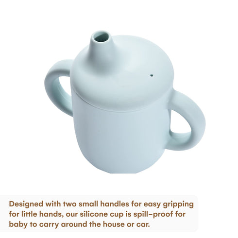 CHILDLIKE BEHAVIOR Mini Mushie Sippy Cups - Silicone Straw Cup For Baby, Toddlers - Cup Training with Lids Covers and Soft Grip Handle - Transitio...