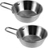 2Pcs Makgeolli Bowls, 304 Stainless Steel Korean Traditional Bowls Round Rice Bowl Wine Cup with Handle, Hiking Soup Dish Food Bowl Camp Cup (Smal...
