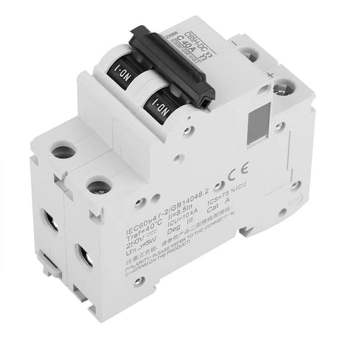 Premium Circuit Breaker, 2P 250V Low Voltage DC Miniature Circuit Breaker for Solar Panels Grid System(40A)...