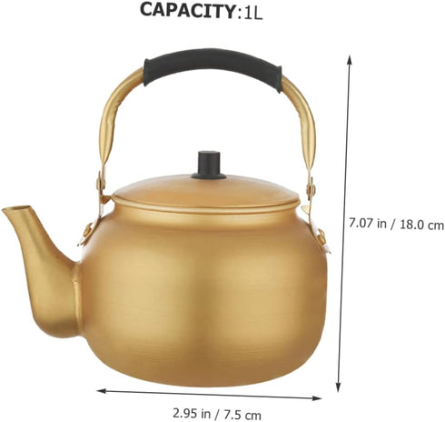 Vintage Aluminum Kettle Hot Water Kettle Coffee Kettle Coffee Tea Pot Water Boiler Pot Aluminum Tea Kettle Boiling Tea Pot Portable Water Boiler M...