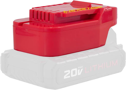 1x Adapter Fits Bauer 20v MAX Cordless Tools Compatible with Porter Cable 20 MAX (NOT 18v) Lithium Batteries - Adapter Only, RED (BP-BE20)...