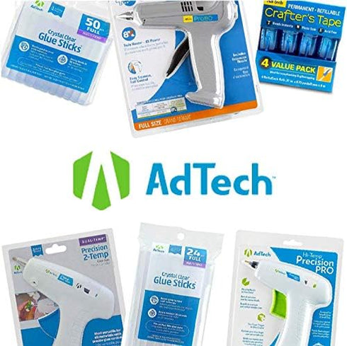 Adtech Mini Lo Low Temp Hot Glue Gun Combo Pack, White...