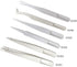 Precision Plastic Tweezers Kit - Plastic Anti static Tweezers Set Pickup Craft Electronics DIY Repair Tool - White - 6Pcs...