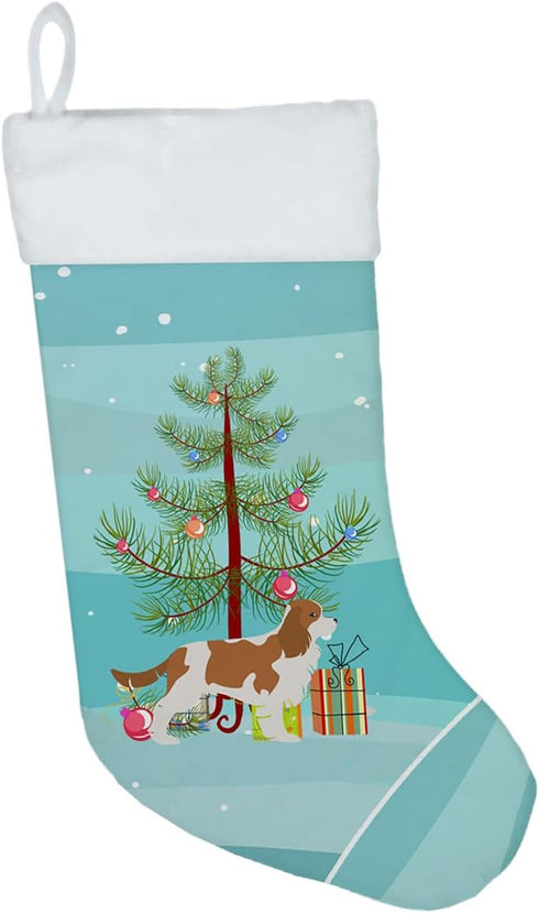 Caroline's Treasures BB2967CS Cavalier King Charles Spaniel Merry Christmas Tree Christmas Stocking Fireplace Hanging Stockings Christmas Season P...