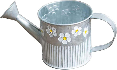 Watering Can Metal Bucket Planter Daisy Embossed Garden Metal Tin Bucket Pots Flower Pot for Home Decoration Wedding Window...