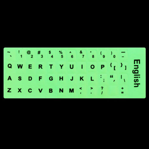 English Luminous Keyboard Stickers Glow in The Dark Language Letter Protective Film Alphabet Button Layout for Laptop PC...
