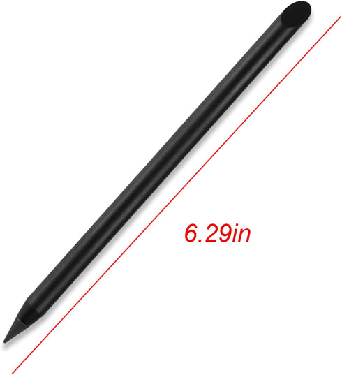 2pcs Metal Inkless Pencil with BONUS 2 Replaceable Nibs, Metal Inkless Pen Erasable Pen Metallic Pencil Reusable Everlasting Pencil for Writing Dr...