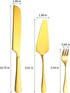 Cake Knife and Server Set with 6 Pcs Cake Forks,Wedding Cake Cutting Set for Birthday Anniversary Parties and Festival(8 PCS, Gold)...