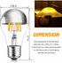 Half Chrome Light Bulb, 6W (60 Watt Equivalent) Dimmable Silver Tipped Light Bulb, A19 A Shape Decorative LED Bulb, 2700K Warm White LED Edison Bu...