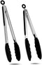 2-Pack of 9" (Small) & 12" (Large) Kitchen Tongs Set: Non-Stick Silicone-Stainless Steel Cooking Tongs, BPA Free, Heat Resistant (480°F) - Non-Sli...