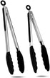 2-Pack of 9" (Small) & 12" (Large) Kitchen Tongs Set: Non-Stick Silicone-Stainless Steel Cooking Tongs, BPA Free, Heat Resistant (480°F) - Non-Sli...