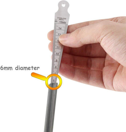 Mesee Taper Gage 1-15mm Stainless Steel Taper Welding Gauge Inch & Metric Feeler Gap 1/32-5/8 Inch Hole Diameter Measuring Tool for Tapering Measu...