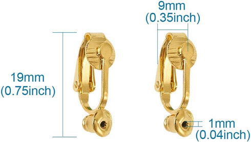 KISSITTY 36pcs/Box 6 Colors Brass Stud to Clip on Earring Converter 19x6mm for Non-Pierced Ears...